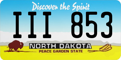 ND license plate III853