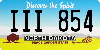 ND license plate III854