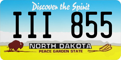 ND license plate III855