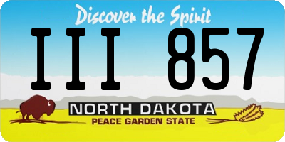 ND license plate III857
