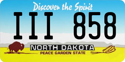 ND license plate III858