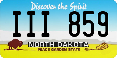 ND license plate III859