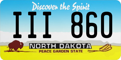 ND license plate III860
