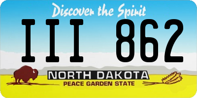 ND license plate III862