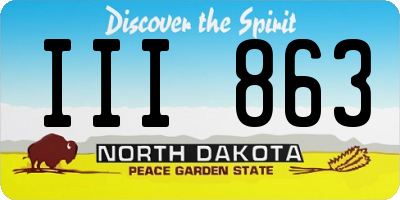 ND license plate III863