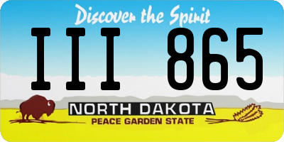 ND license plate III865