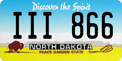 ND license plate III866