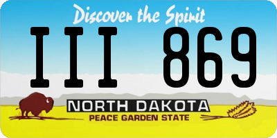 ND license plate III869