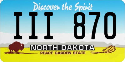 ND license plate III870