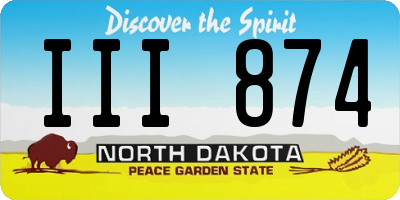 ND license plate III874