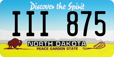 ND license plate III875