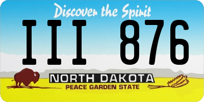ND license plate III876