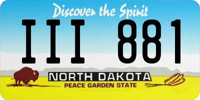 ND license plate III881