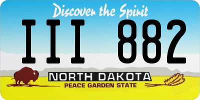 ND license plate III882