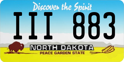ND license plate III883