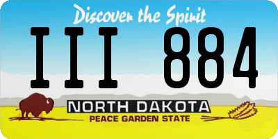 ND license plate III884