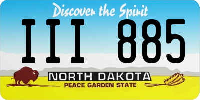 ND license plate III885