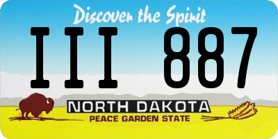 ND license plate III887