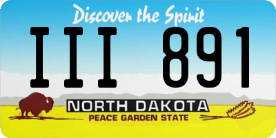 ND license plate III891