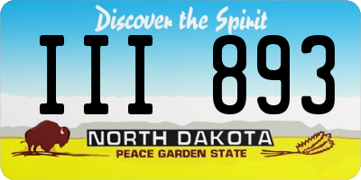 ND license plate III893