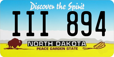 ND license plate III894