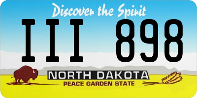 ND license plate III898