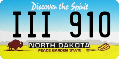 ND license plate III910