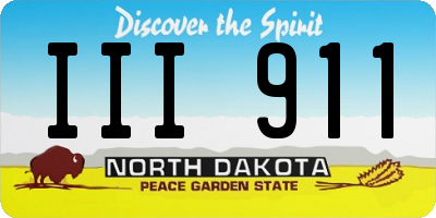 ND license plate III911