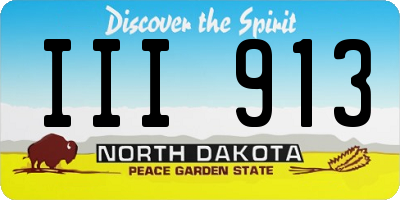 ND license plate III913