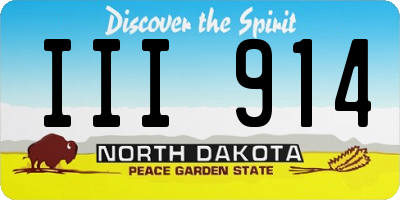 ND license plate III914
