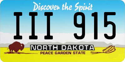 ND license plate III915