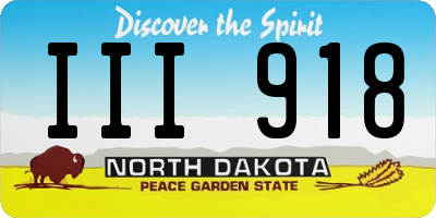 ND license plate III918