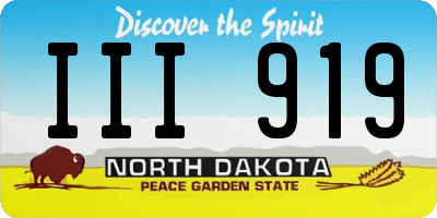 ND license plate III919