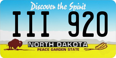 ND license plate III920