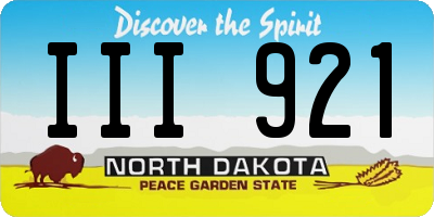 ND license plate III921