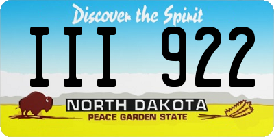 ND license plate III922