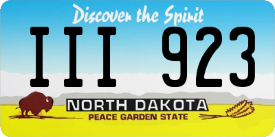 ND license plate III923