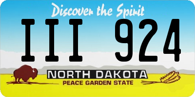 ND license plate III924