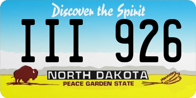 ND license plate III926