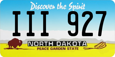 ND license plate III927
