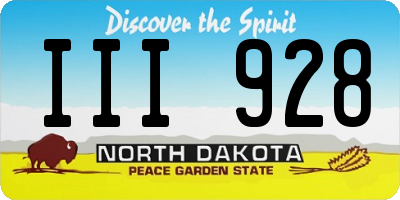 ND license plate III928