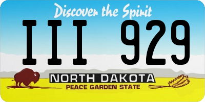 ND license plate III929