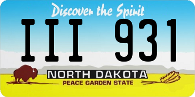 ND license plate III931