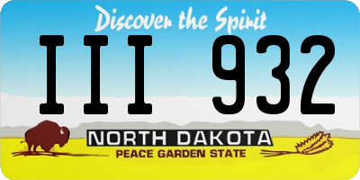 ND license plate III932