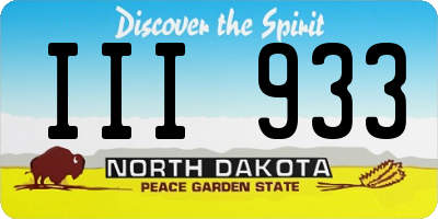 ND license plate III933