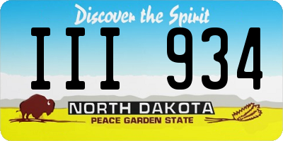 ND license plate III934