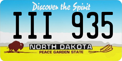 ND license plate III935