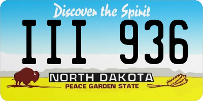 ND license plate III936