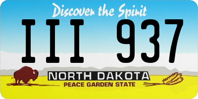 ND license plate III937