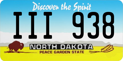 ND license plate III938